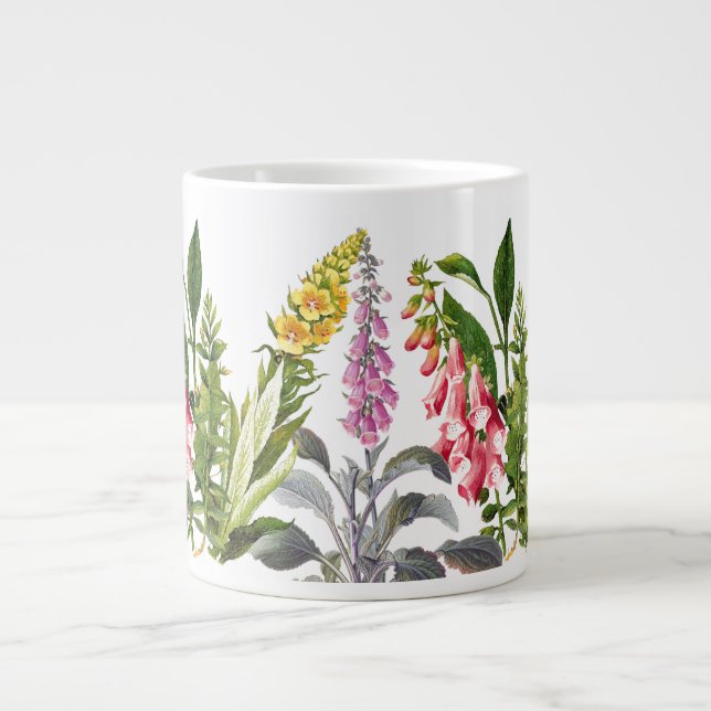 Caneca De Café Grande Flores de Foxglove Garden Jumbo Mug (Frente)