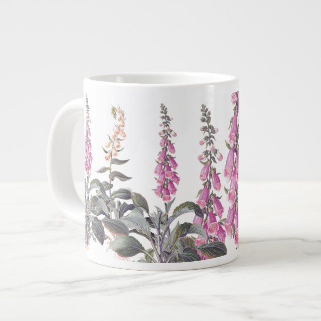 Caneca De Café Grande Flores de Foxglove Garden Jumbo Mug (Frente Esquerda)