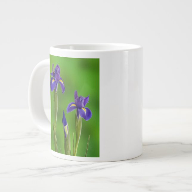 Caneca De Café Grande Flores de Íris (Frente Esquerda)