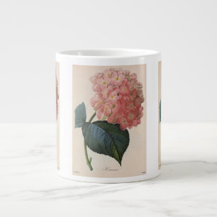 Caneca De Café Grande Flores De Jardim Vintage, Hidrangea Hortensia Rosa