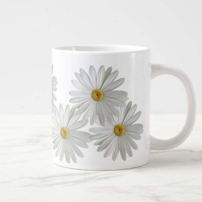 Caneca De Café Grande Flores de Marguerite Branca (Direita)