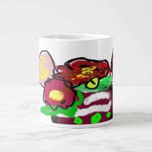 Caneca De Café Grande Flores de Natal