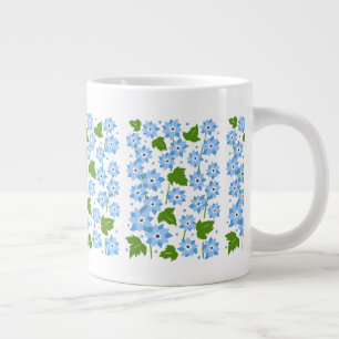 Caneca De Café Grande Flores De Noções De Esquecimento Azul-De-Mim-Cuz