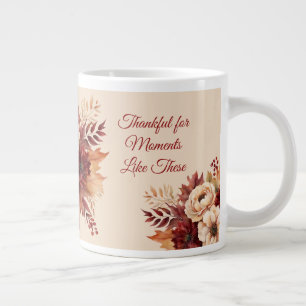 Caneca De Café Grande Flores de Quedas de Aquarela-