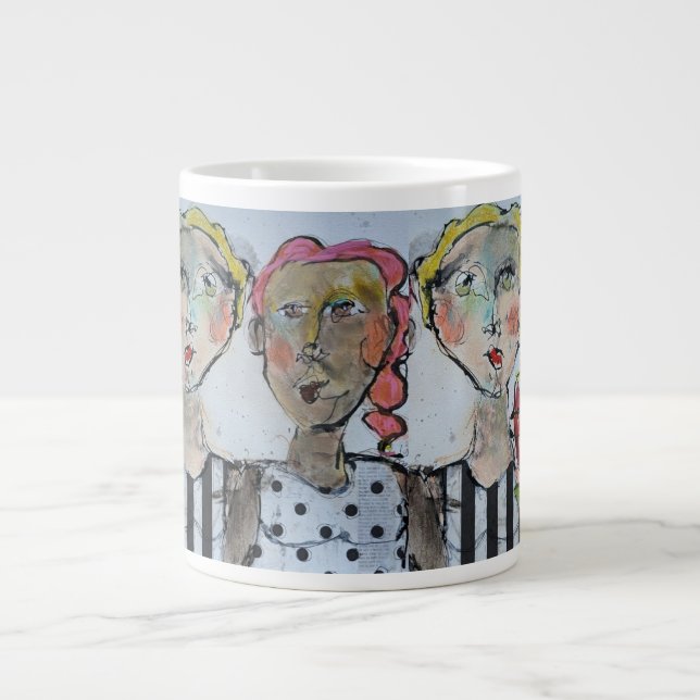 Caneca De Café Grande Flores e Amigos Jumbo Mug (Frente)