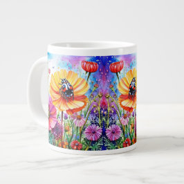 Caneca De Café Grande Flores e Damibugs