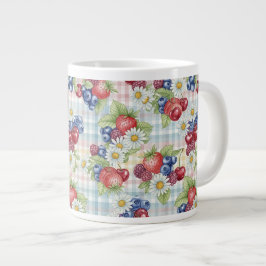Caneca De Café Grande Flores e Frutas