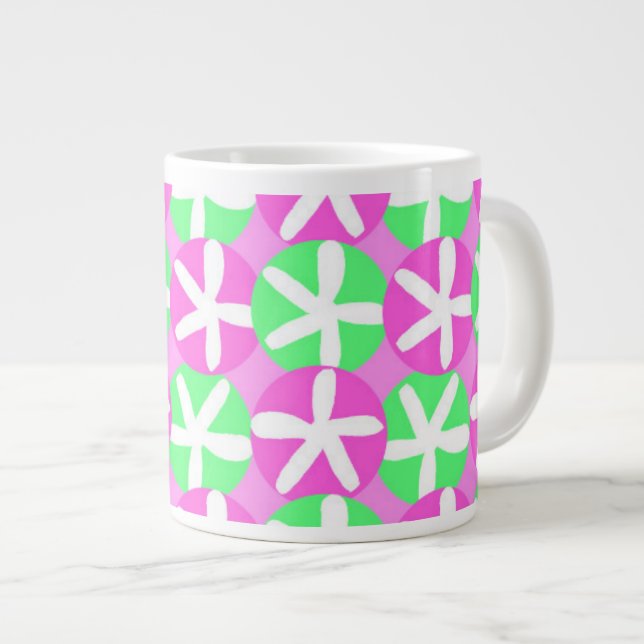 Caneca De Café Grande Flores e manchas (Frente Esquerda)