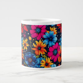Caneca De Café Grande Flores e Rosas adoráveis