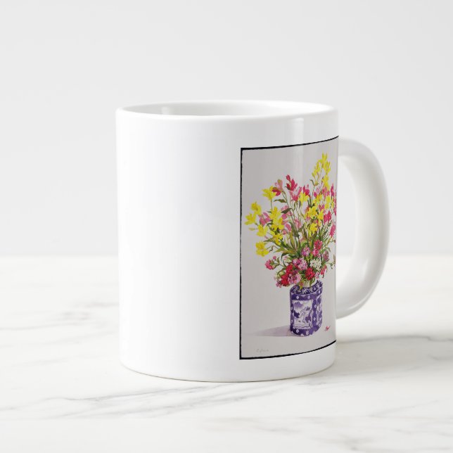 Caneca De Café Grande Flores em um frasco chinês (Frente Esquerda)