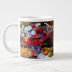 Caneca De Café Grande Flores Monet e Frutas