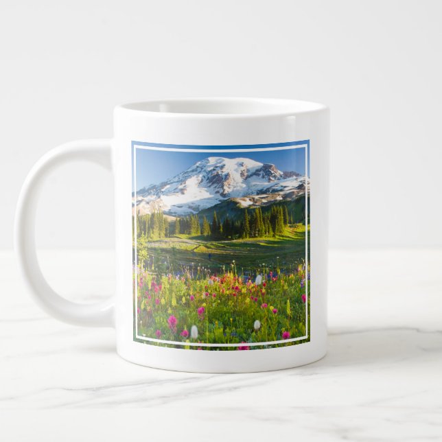 Caneca De Café Grande Flores | Mt. Rainier Wildflower (Esquerda)