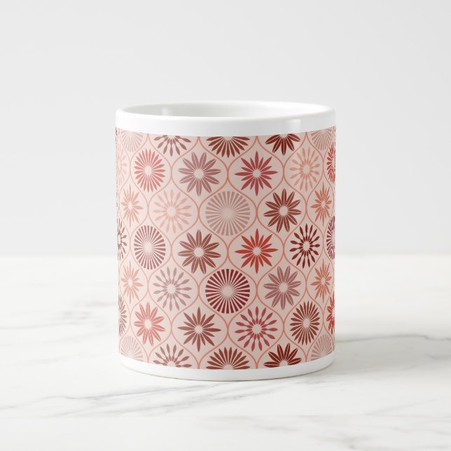 Caneca De Café Grande Flores Ogee Boho (Frente)