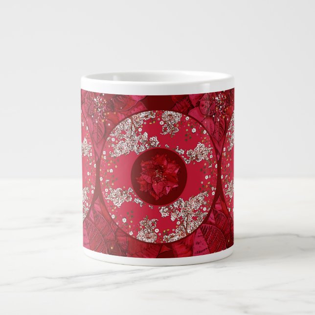 Caneca De Café Grande Flores para o Natal (Frente)