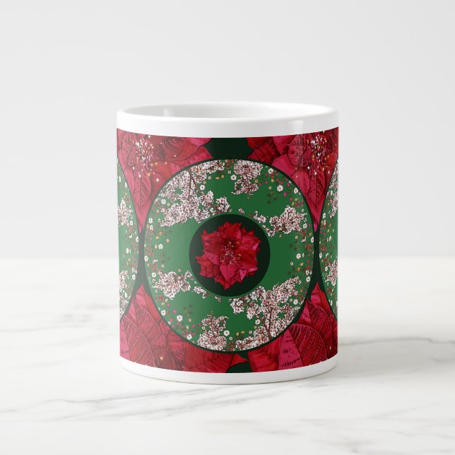 Caneca De Café Grande Flores para o Natal (Frente)