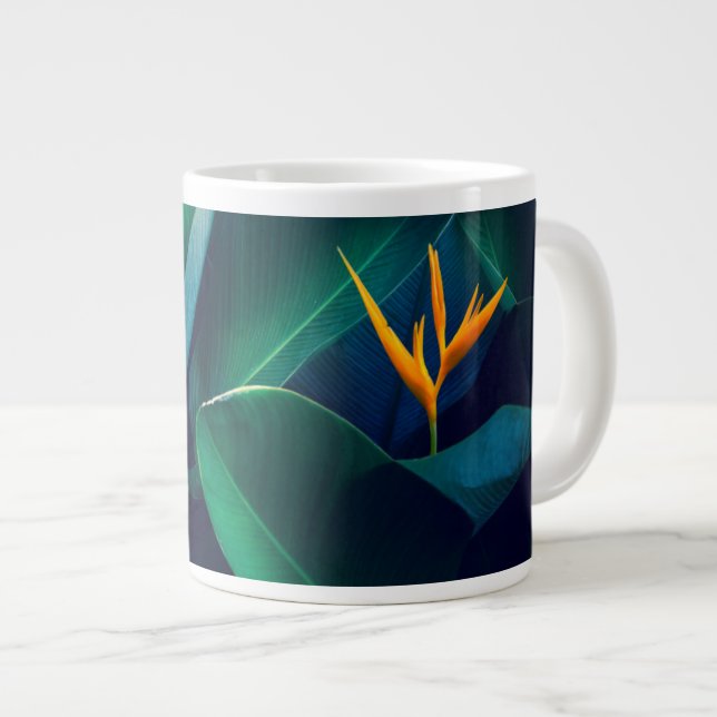 Caneca De Café Grande Flores | Pássaro do Paraíso (Frente Esquerda)