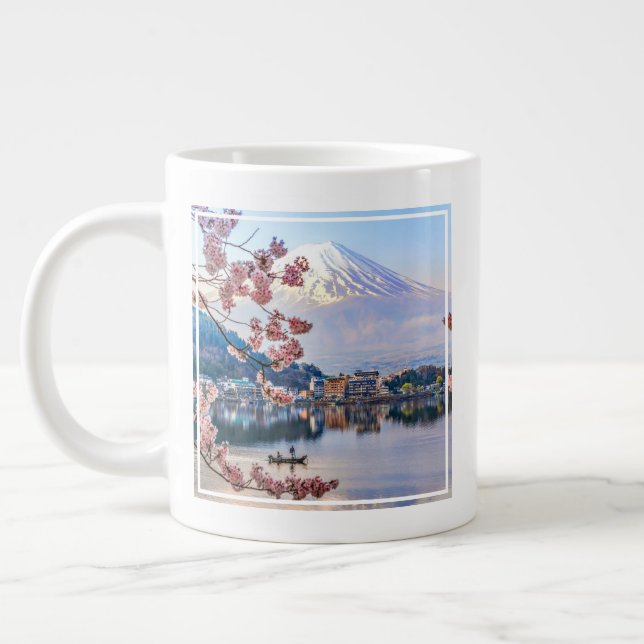 Caneca De Café Grande Flores | Primavera Cherry Blossoms Japão (Esquerda)
