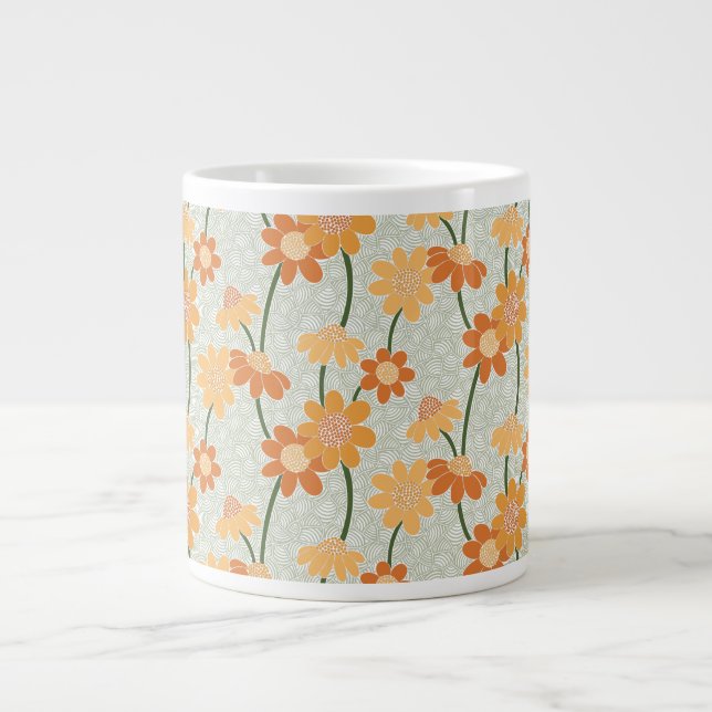 Caneca De Café Grande Flores retrorreflectoras bonito mudas na década de (Frente)