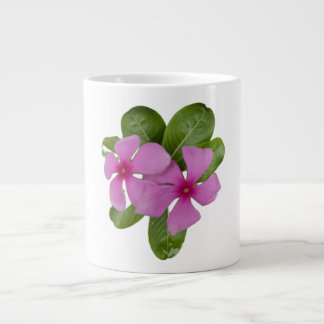 Caneca De Café Grande Flores rosa-roscada com folhas verdes