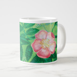 Caneca De Café Grande Flores rosa selvagens