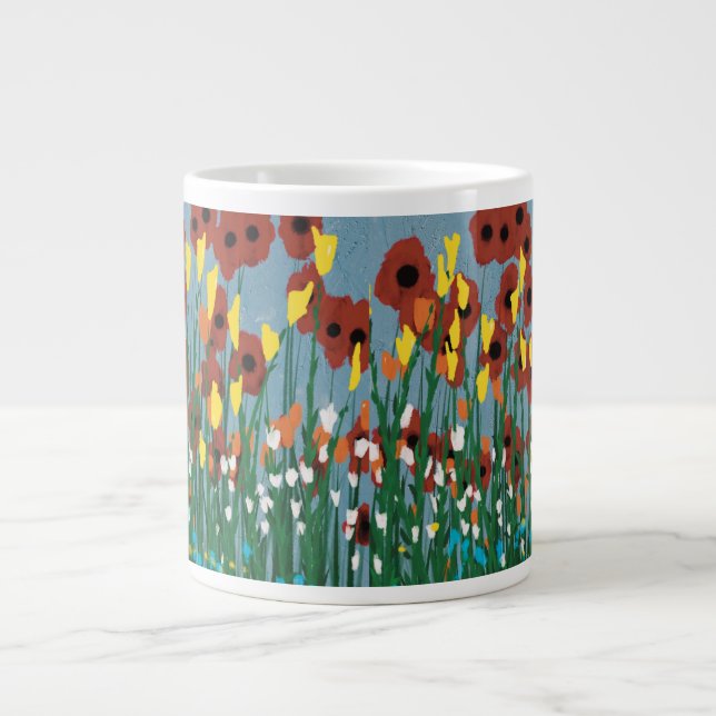 Caneca De Café Grande Flores selvagens (Frente)