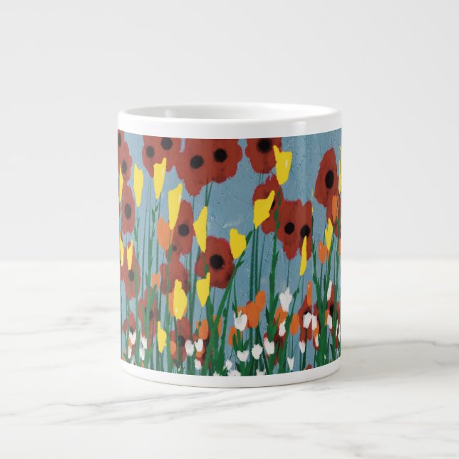 Caneca De Café Grande Flores selvagens (Frente)