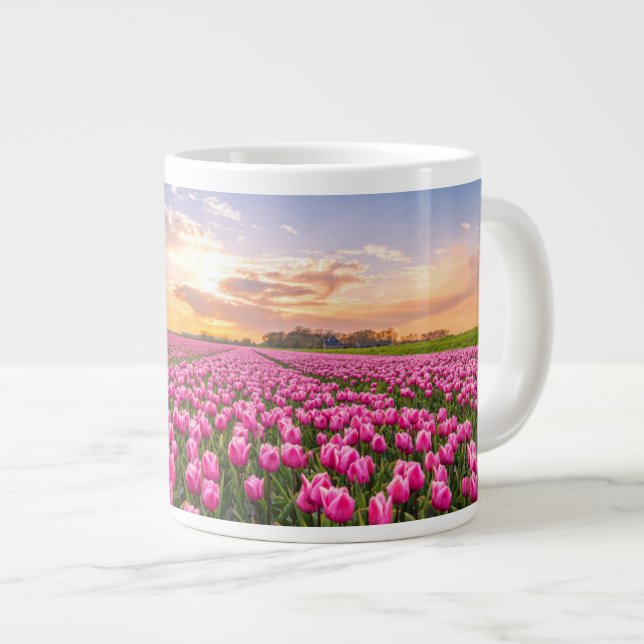 Caneca De Café Grande Flores | Tulips South Holland, Países Baixos (Frente Esquerda)