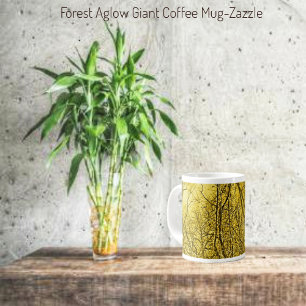 Caneca De Café Grande Floresta Aglow