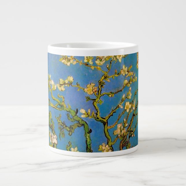 Caneca De Café Grande Floresta de Amêndoa Brilhante por Vincent van Gogh (Frente)