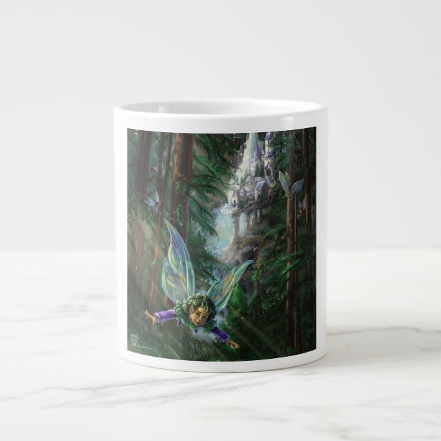 Caneca De Café Grande Floresta de Castelo Fairy (Frente)