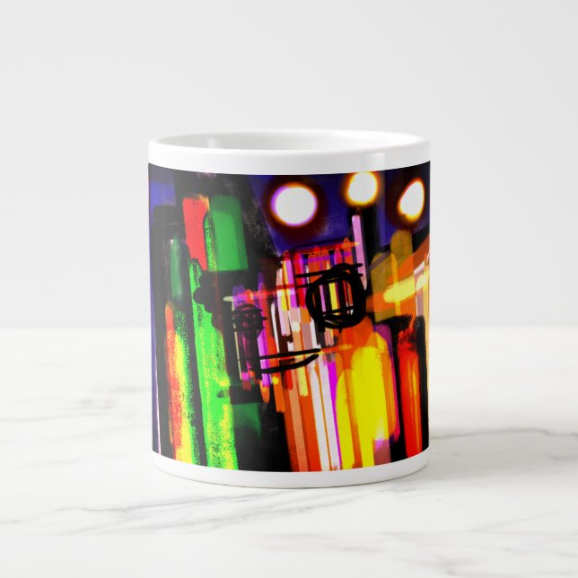 Caneca De Café Grande Floresta nebulosa de Wolf (Frente)