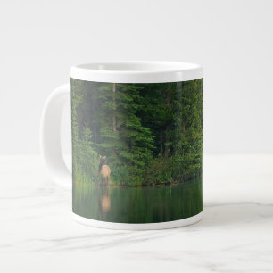 Caneca De Café Grande Florestas   Elk no Banff National Park Alberta