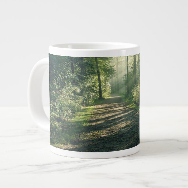 Caneca De Café Grande Florestas | Forest Path Hamburg Alemanha (Frente Esquerda)