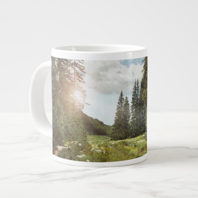 Caneca De Café Grande Florestas | Sun Peeking Thru (Frente Esquerda)