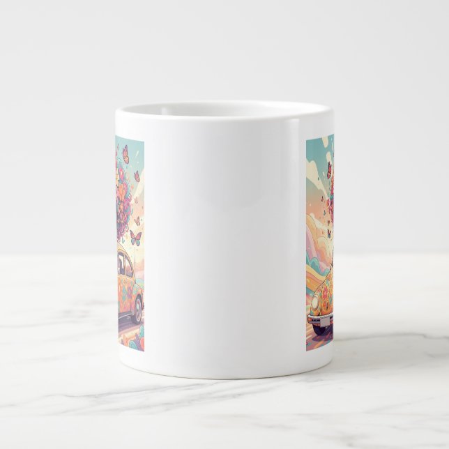 Caneca De Café Grande Flower Power Ride Mug (Frente)