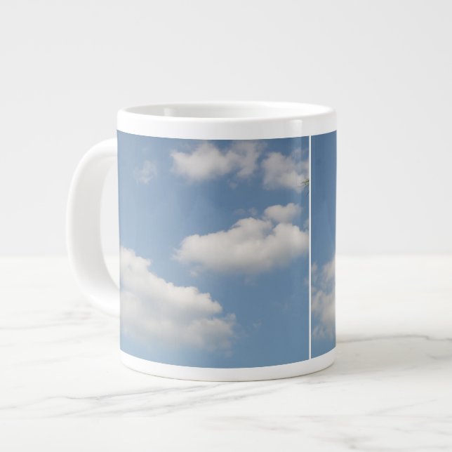 Caneca De Café Grande Fluffy Cumulus Clouds Mug (Frente Esquerda)