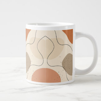 Caneca De Café Grande Fluxo Abstrato Terroso