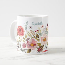 Caneca De Café Grande Fluxos de Aquarela com Jumbo Mug Personalizado