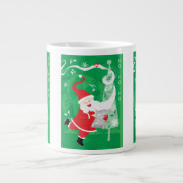 Caneca De Café Grande Fofo Natal, Cantando e Dançando Papai Noel