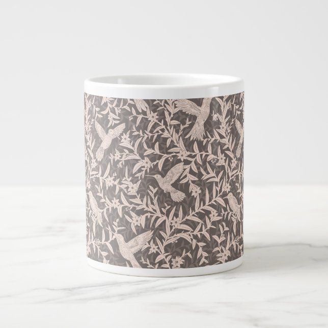 Caneca De Café Grande Folhagem de aves-humanas (Frente)