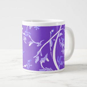 Caneca De Café Grande Folhas Boho Chic de Lavanda