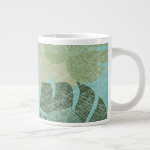 Caneca De Café Grande Folhas de desbotamento tropical