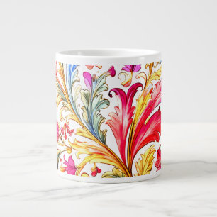 Caneca De Café Grande Folhas de Design Florentine de rico