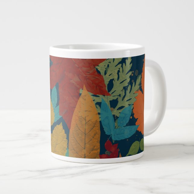 Caneca De Café Grande Folhas de outono (Frente Esquerda)