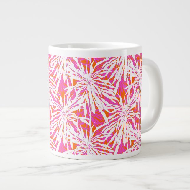 Caneca De Café Grande Folhas de Palma Tropicais (Frente Esquerda)