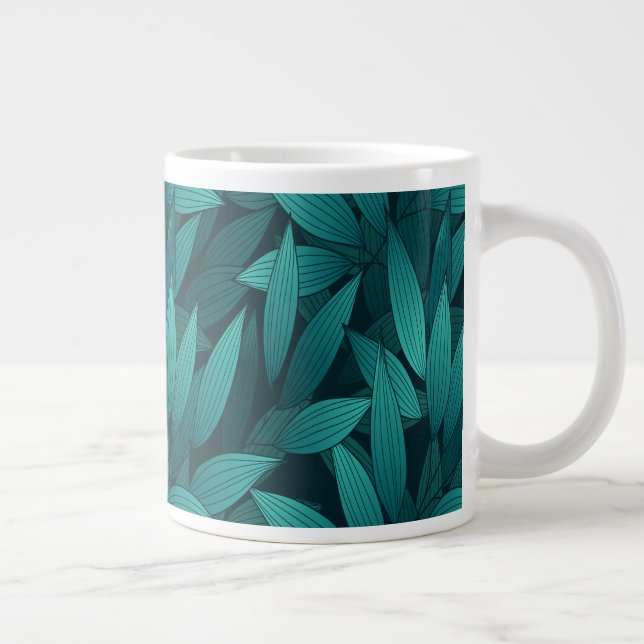 Caneca De Café Grande Folhas tropicais gradativas (Direita)