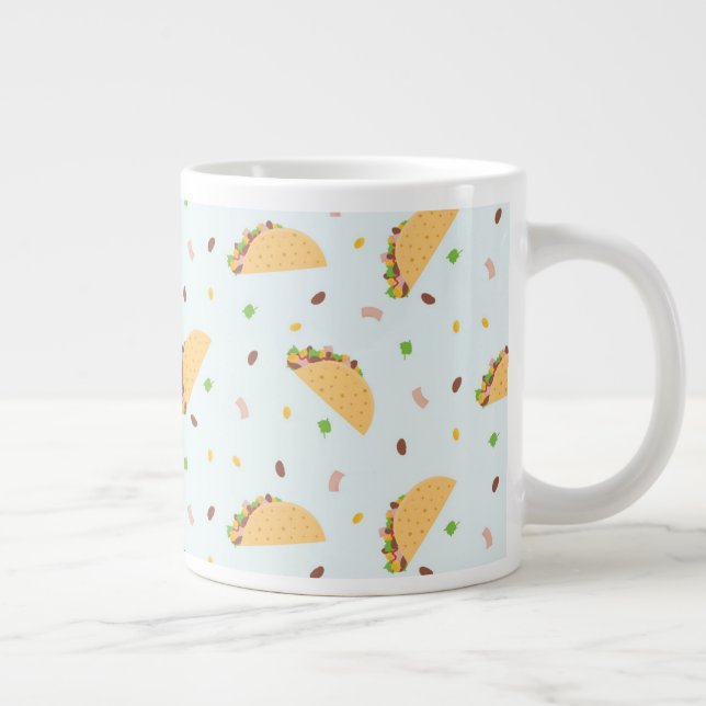 Caneca De Café Grande Fome Pelo Padrão Dos Tacos (Direita)