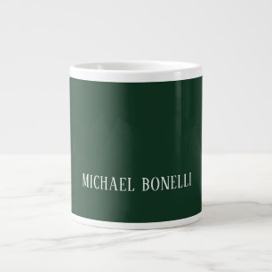Caneca De Café Grande Fonte Serifada Clássica Verde Escuro Elegante Mini