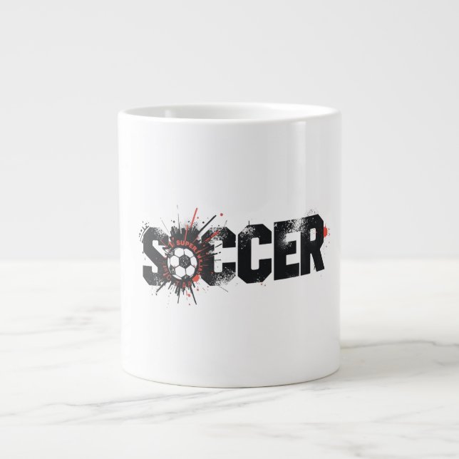 Caneca De Café Grande Football Is Life – Modern Soccer Typography Design (Frente)