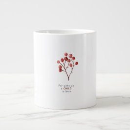 Caneca De Café Grande For Unto Us A Child Is Born Christmas Mug